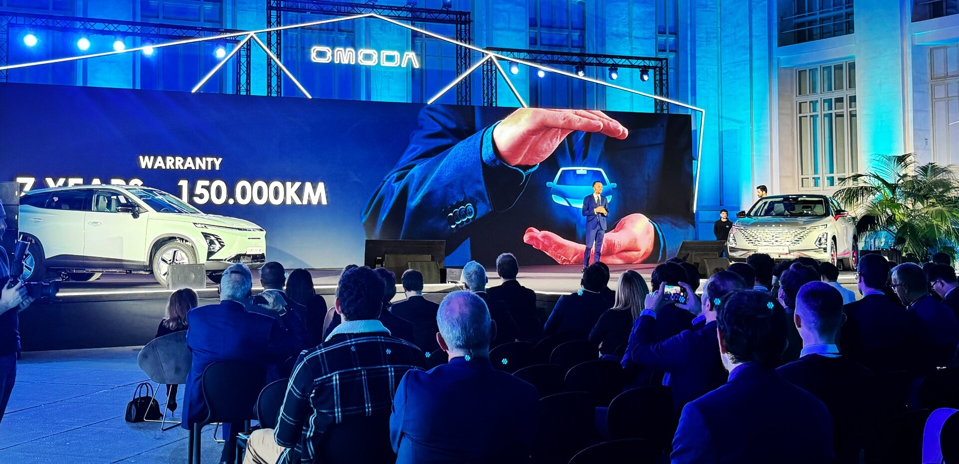 Hybrid corporate event with LED stage presentation